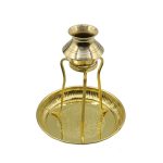 Brass Abhishek Pot with stand and plate - III