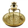 Brass Abhishek Pot with stand and plate – II
