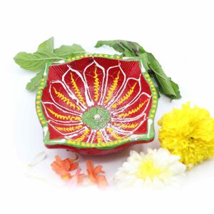 Colorful Square Shaped Earthern Diya