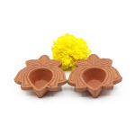 Kamal Shaped Earthern Diyas