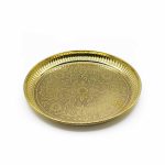 Pooja Plate in brass – Flower design - I