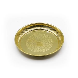 Pooja Plate in brass – Flower design - II