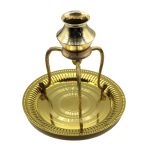 Brass Abhishek Pot with stand and plate - IV