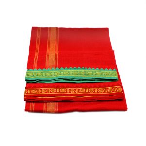 Puja Dhoti - Red - I