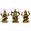 Ganesh Laxmi Saraswati idol in brass