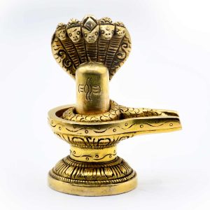 Shivling with Snake idol in brass