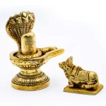 Shivling with Nandi idol in brass