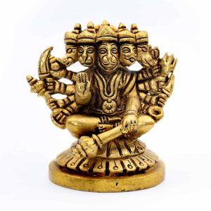 Punchmukhi Hanuman idol in brass